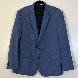 Tommy Hilfiger | checkered blue single breasted blazer/suit jacket Mens size 48R